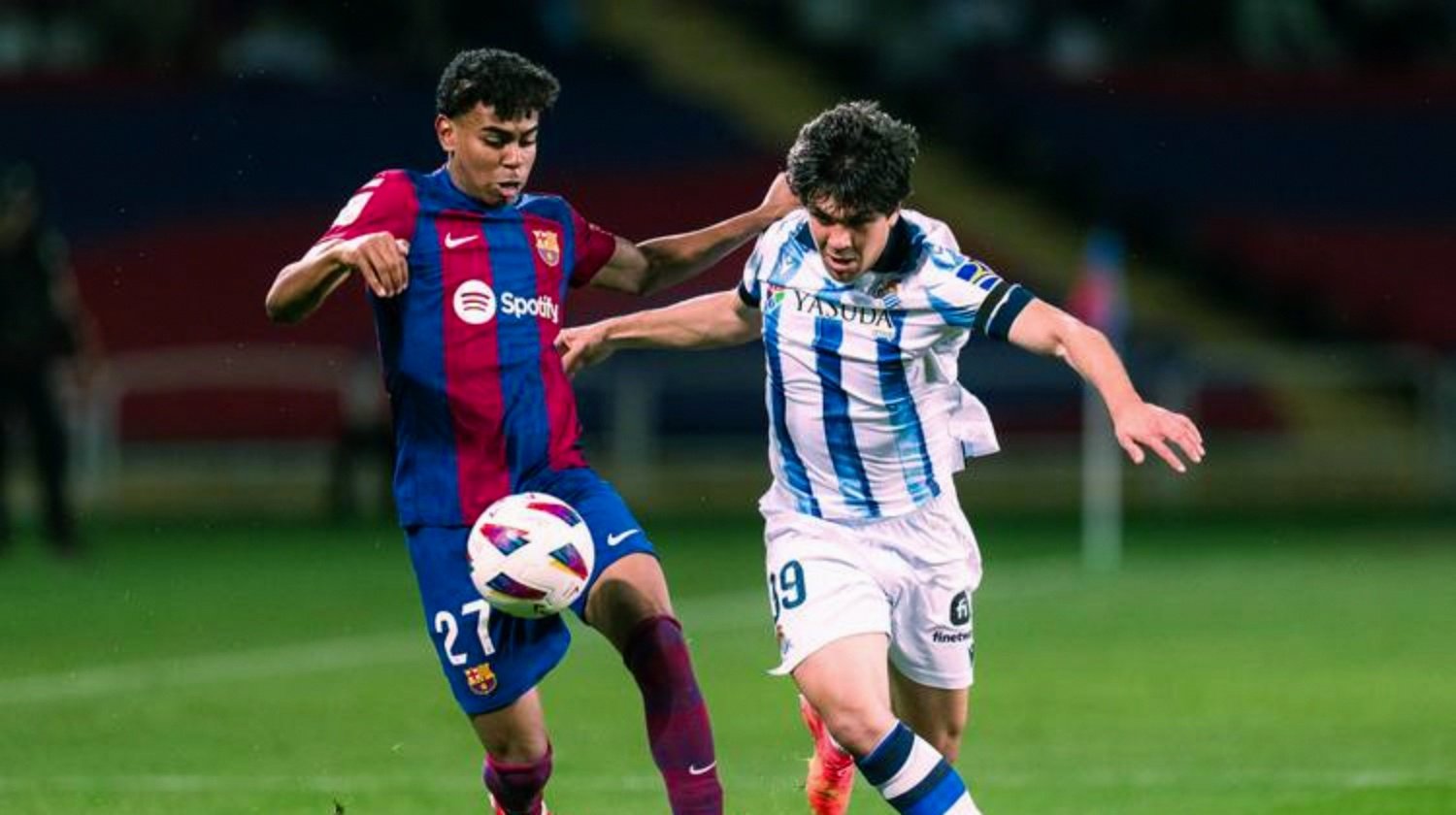 巴萨新星在对皇家社会的比赛中斩获进球的简单介绍